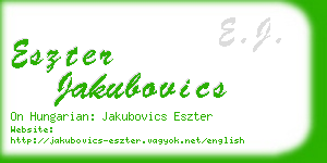 eszter jakubovics business card